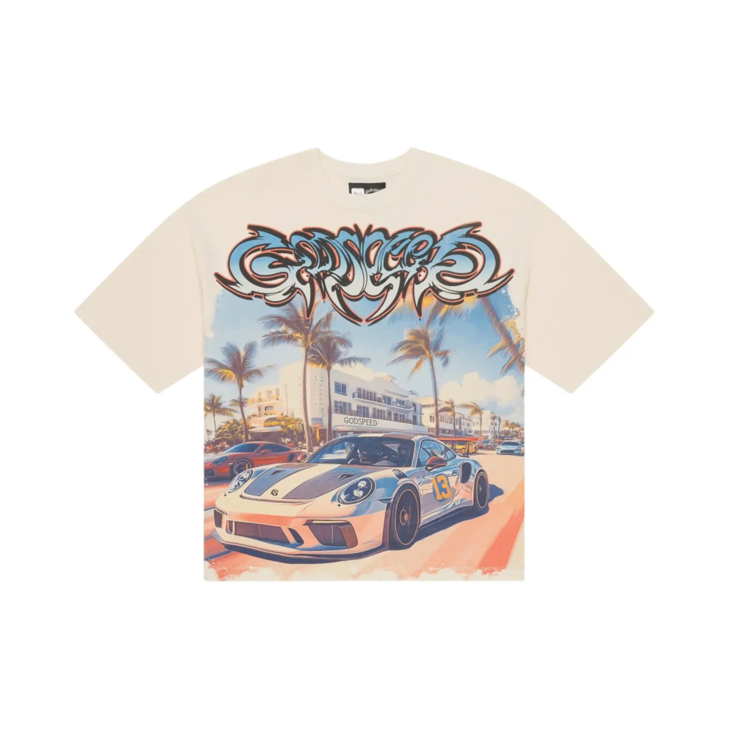 GODSPEED CAR MEET MIAMI SAND TEE