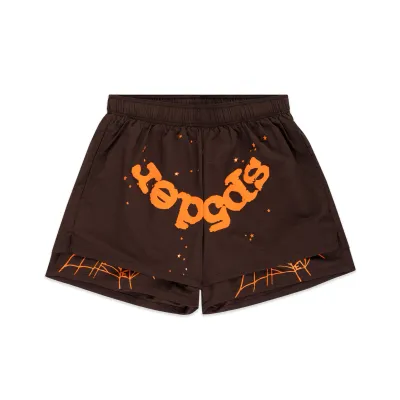 SP5DER OG WEB DOUBLE LAYER SHORTS BROWN/ORANGE