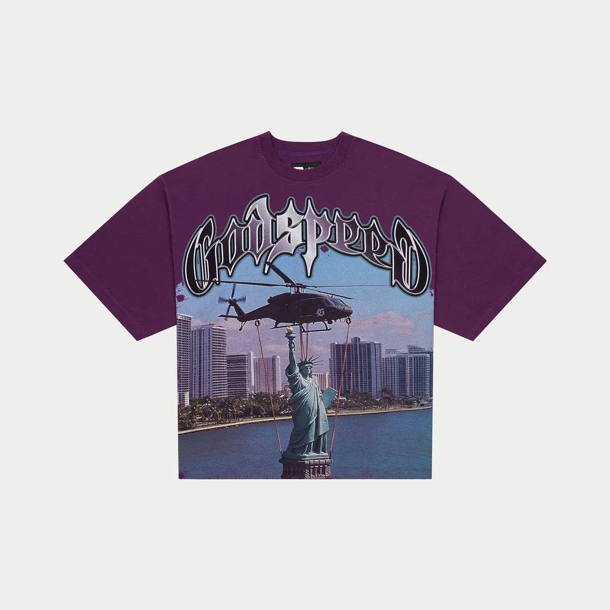 GODSPEED STATUE OF LIBERTY PURPLE TEE
