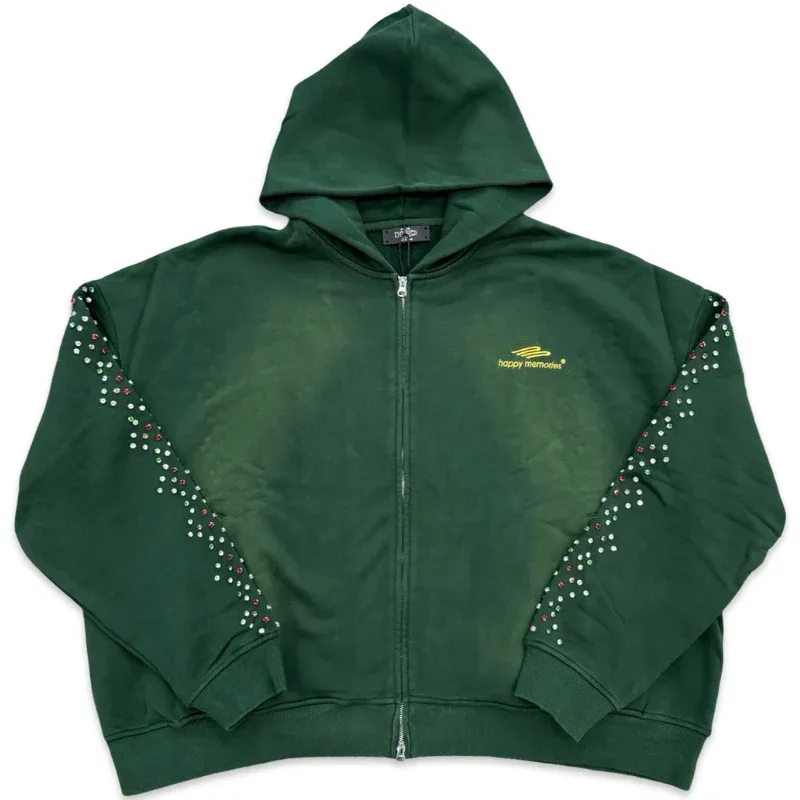 HMDD GREEN ZIP HOODIE