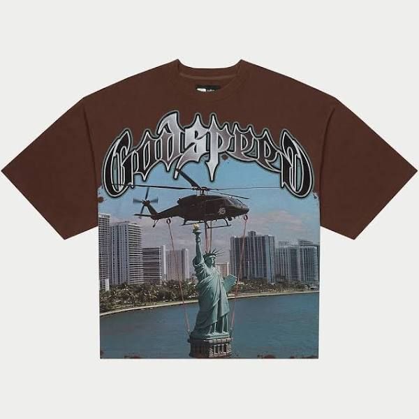 GODSPEED STATUE OF LIBERTY TEE BROWN