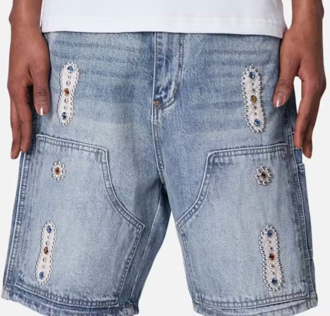 MNML WESTERN JEWEL DENIM SHORTS