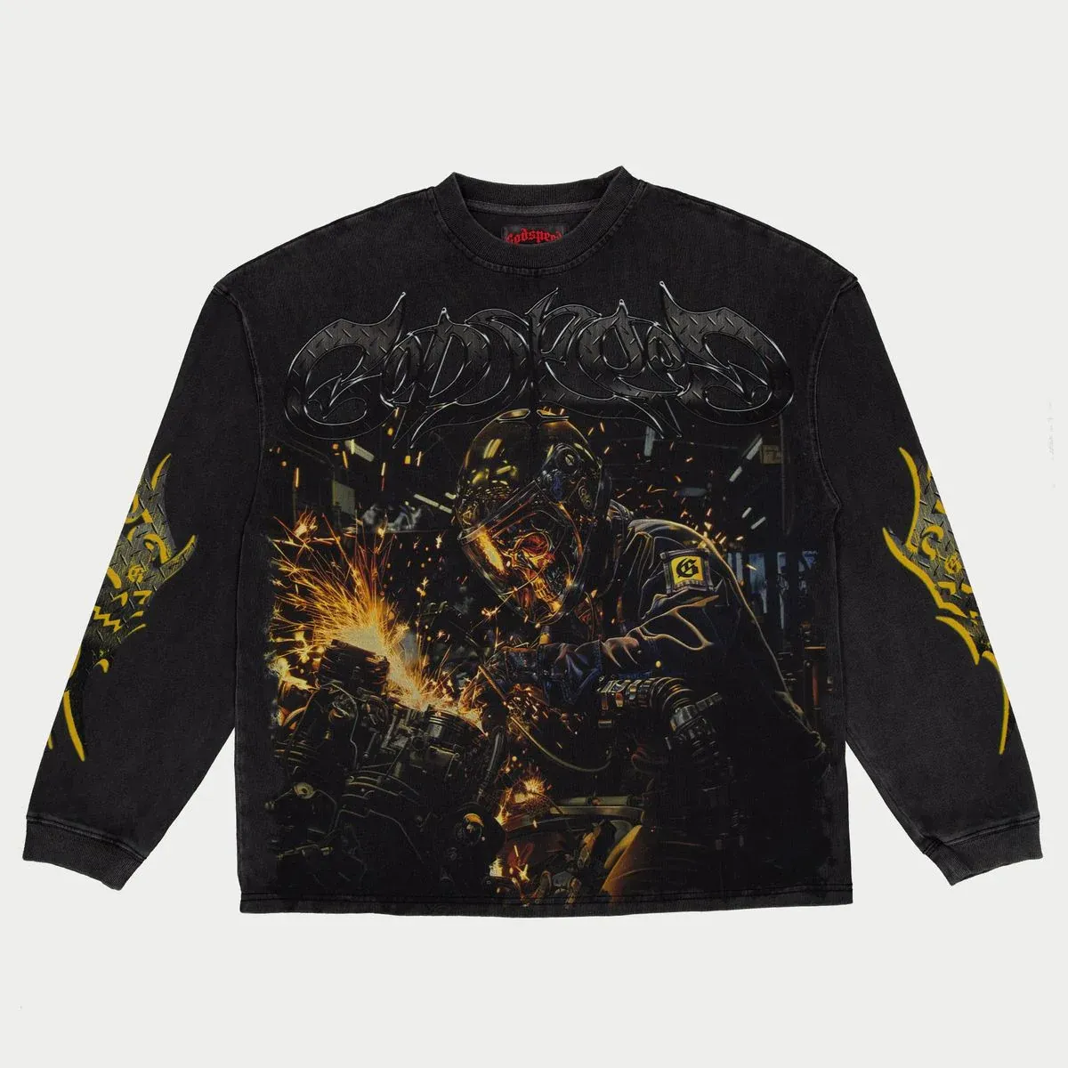 GODSPEED UNDER CONSTRUCTION BLACK WASH  TEE