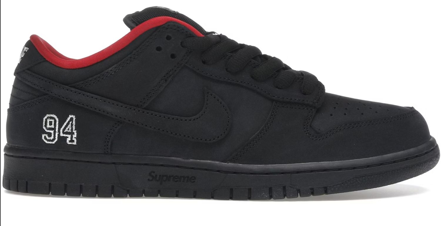 NIKE SB DUNK LOW SUPREME 94 BLACK