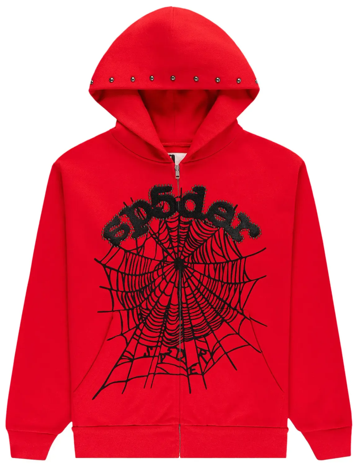 SP5DER OG WEB STUDDED ZIP HOODIE