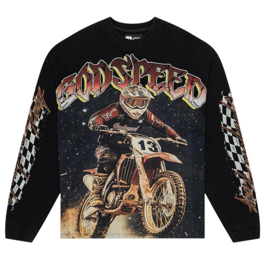 GODSPEED FULL THROTTLE L/S BLACK TEE
