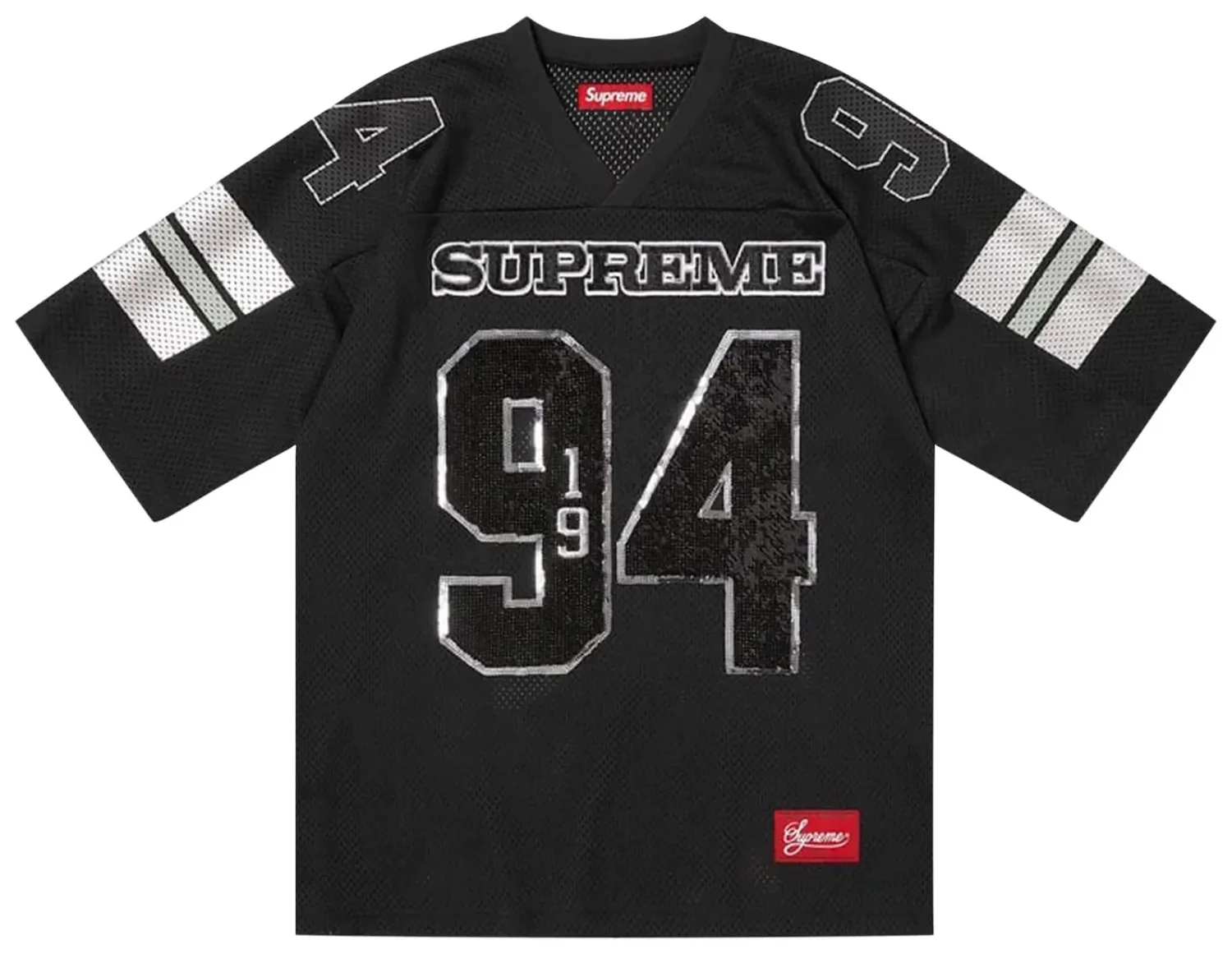 SUPREME SEQUIN FOOTBALL JERSEY BLACK
