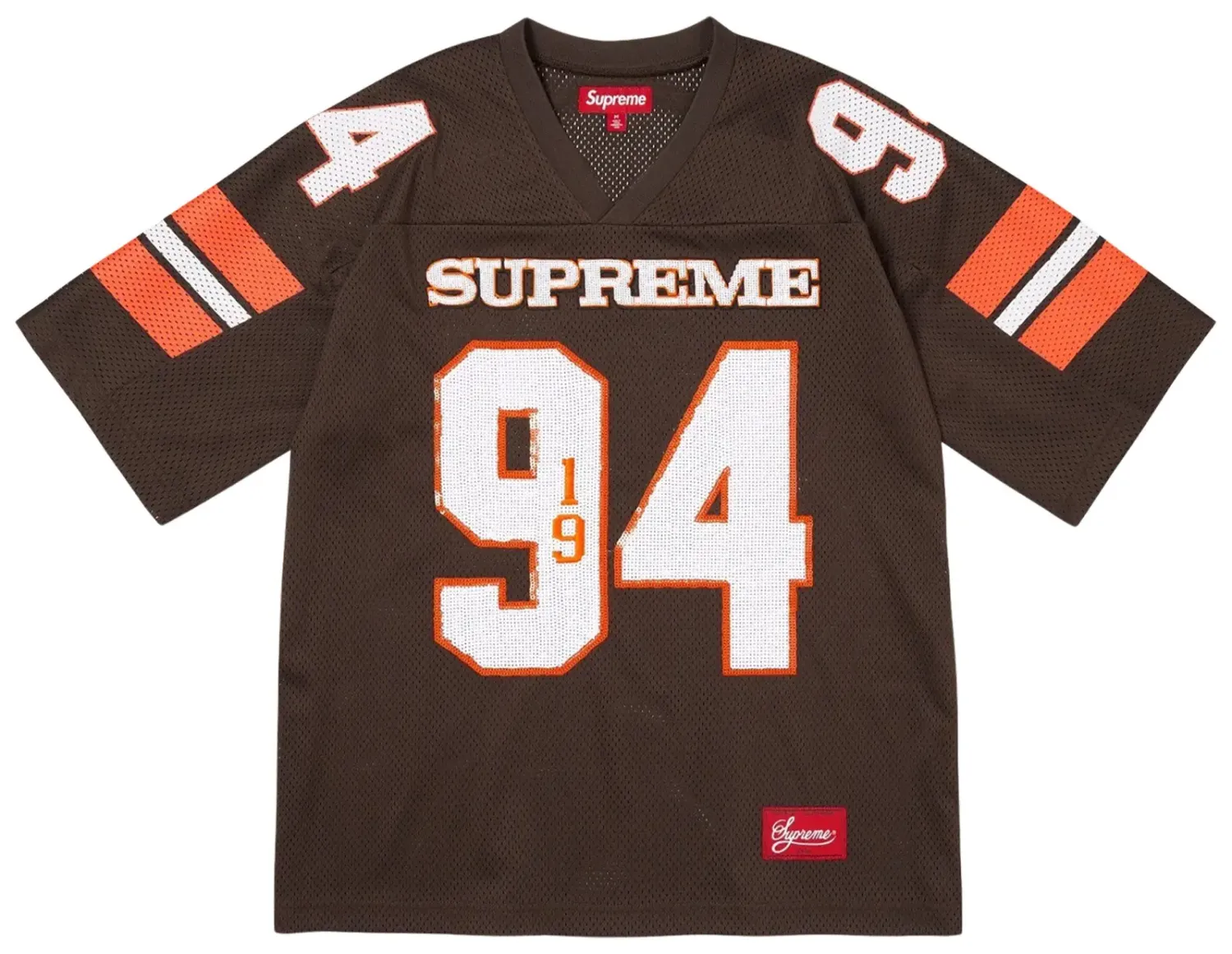 SUPREME SEQUIN FOOTBALL JERSEY BROWN