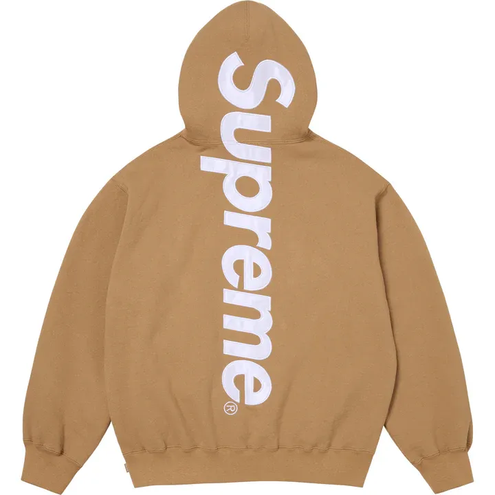 SUPREME TAN SATIN APPLIQUE SWEATSUIT