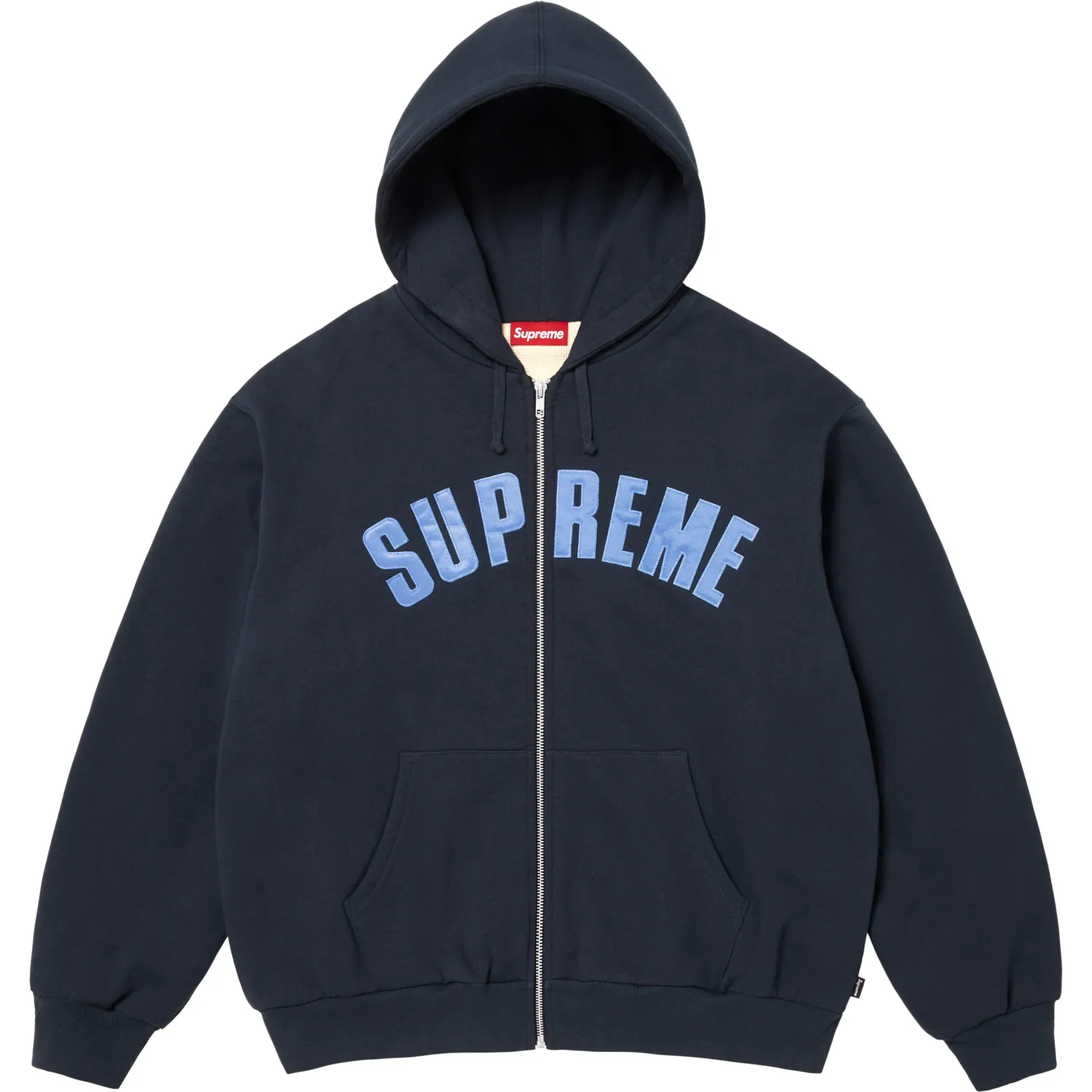 SUPREME ARC THERMAL NAVY ZIP UP HOODED SWEATSHIRT