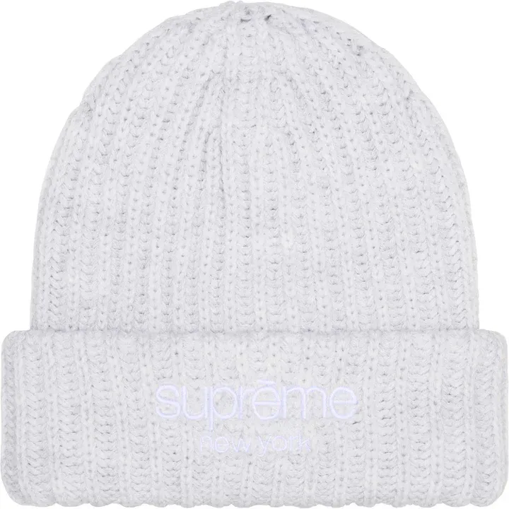 SUPREME RIBBED BEANIE ASH GREY