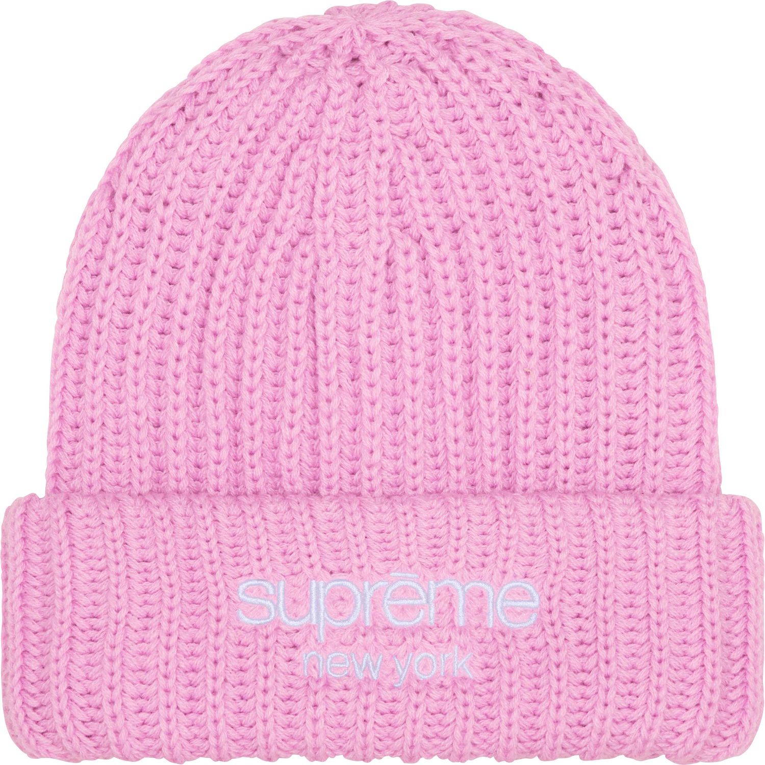 SUPREME RIBBED BEANIE PINK