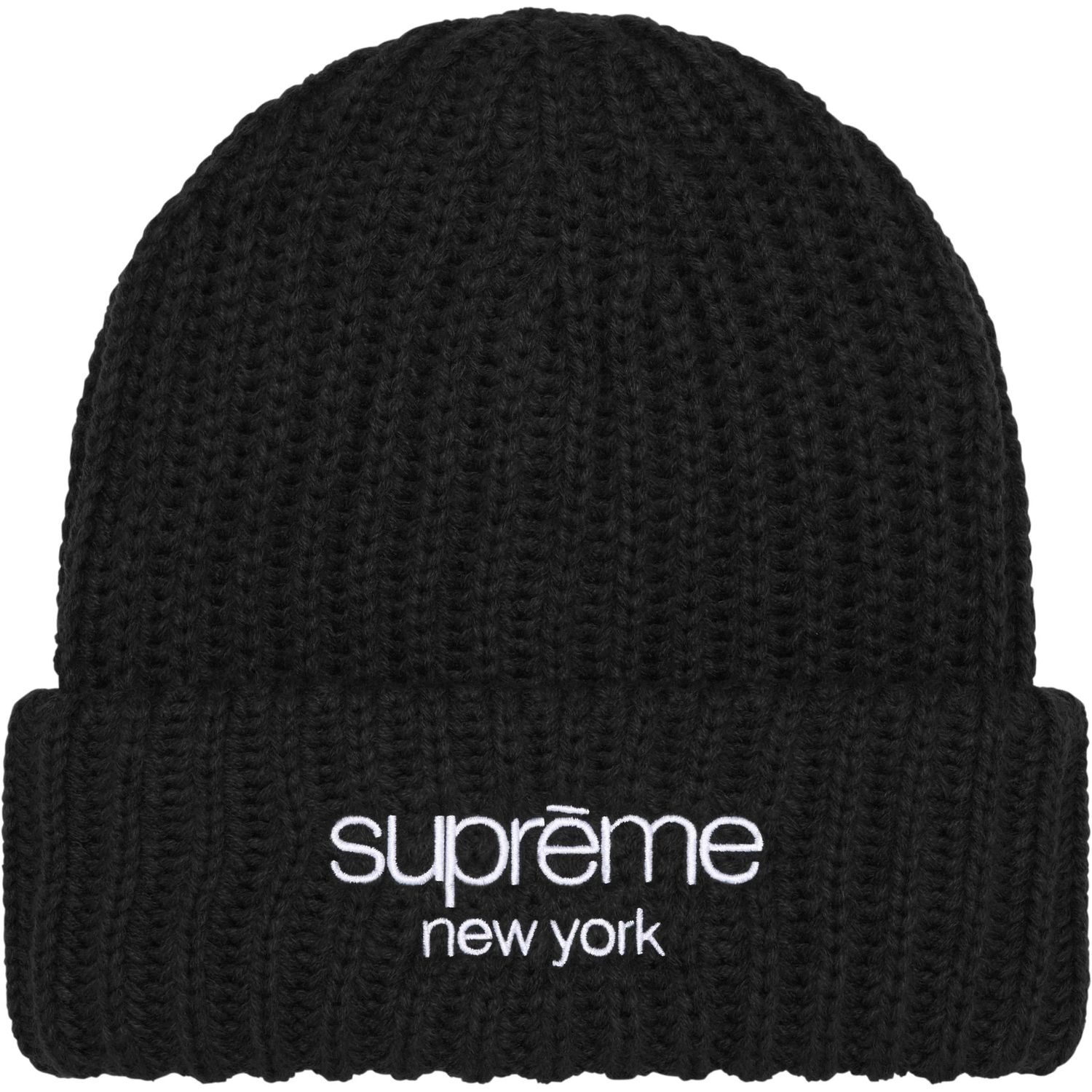 SUPREME RIBBED BEANIE BLACK