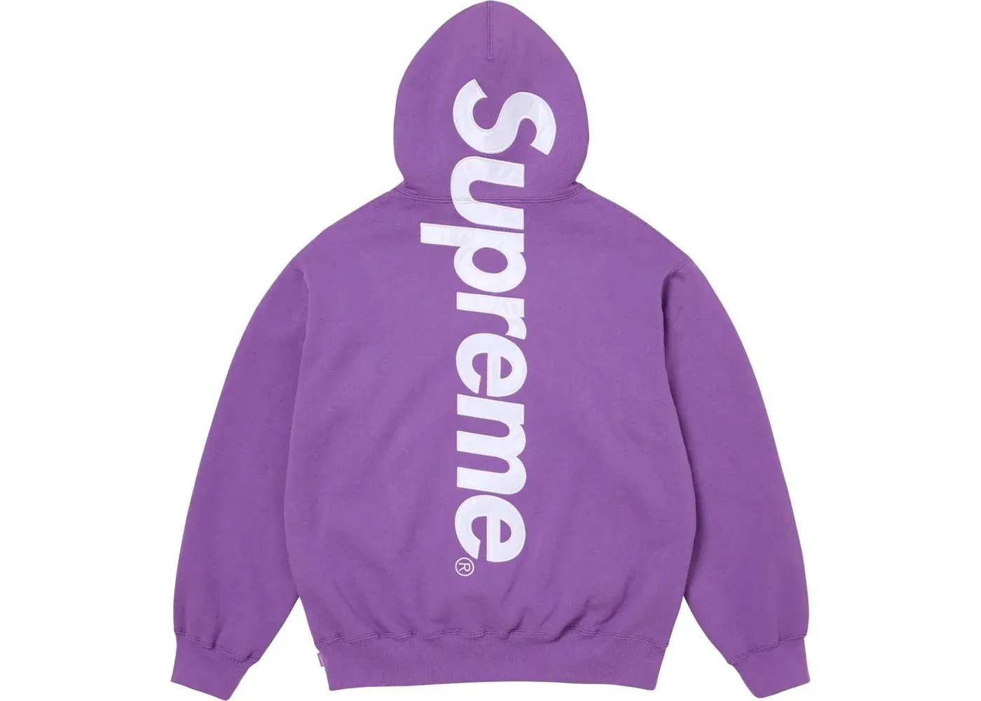 SUPREME SATIN APPLIQUE HOODED SWEATSHIRT VIOLET