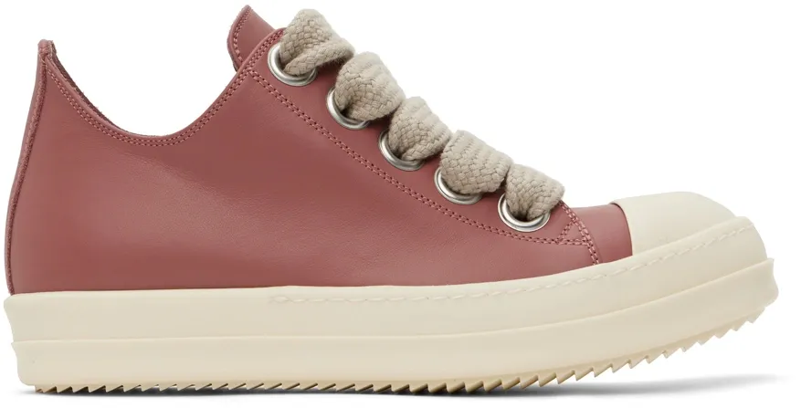 RICK OWENS PINK CONCORDIAN JUMBO LACE LOW