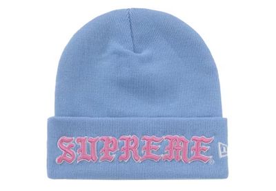 SUPREME NEW ERA OLD ENGLISH BEANIE BLUE