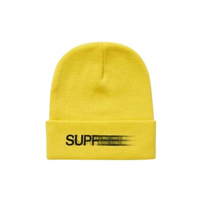 SUPREME MOTION LOGO BEANIE YELLOW