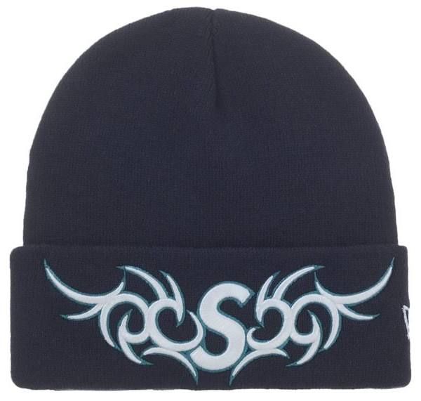 SUPREME NEW ERA TRIBAL S LOGO BEANIE NAVY