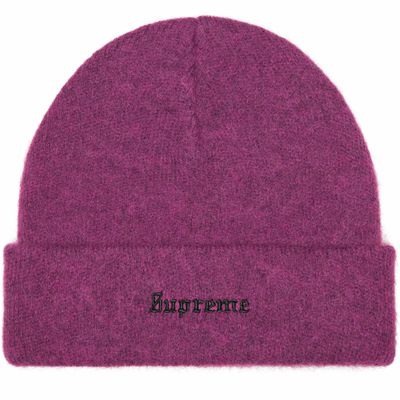 SUPREME MOHAIR BEANIE PLUM