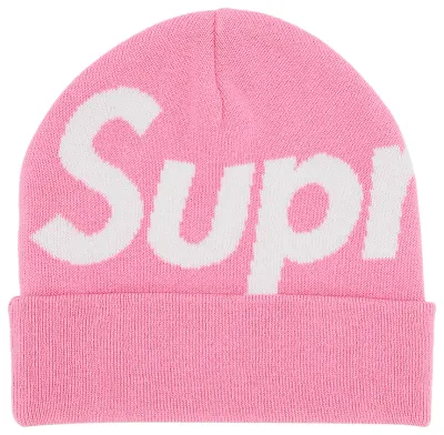 SUPREME BIG LOGO PINK BEANIE