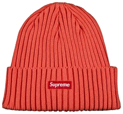 SUPREME OVERDYED CORAL BEANIE
