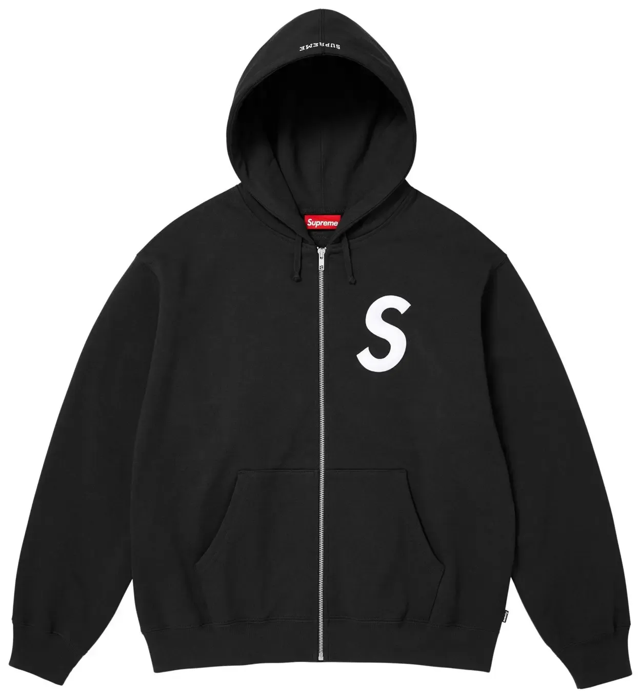 SUPREME S LOGO ZIP UP BLACK
