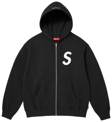 SUPREME S LOGO ZIP UP BLACK