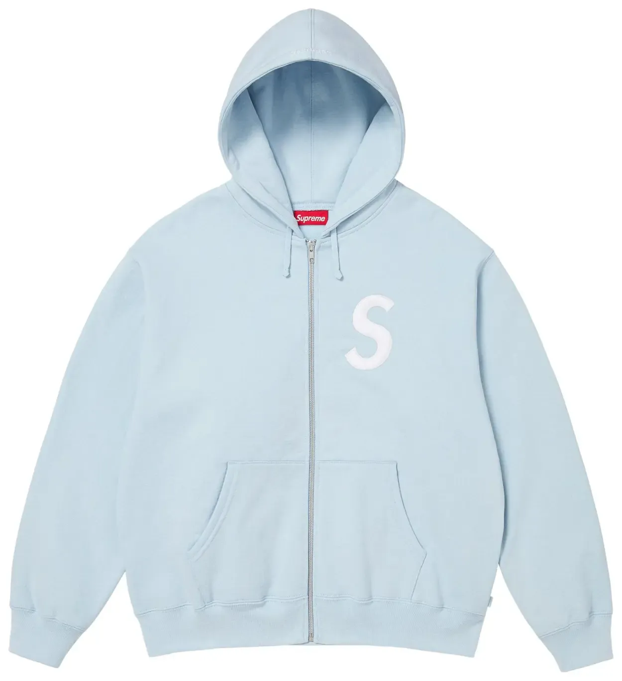 SUPREME S LOGO ZIP UP LIGHT BLUE
