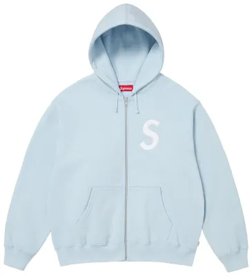 SUPREME S LOGO ZIP UP LIGHT BLUE