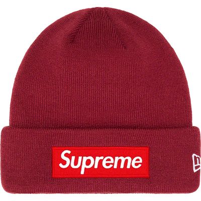 SUPREME NEW ERA BOX LOGO BEANIE CARDINAL