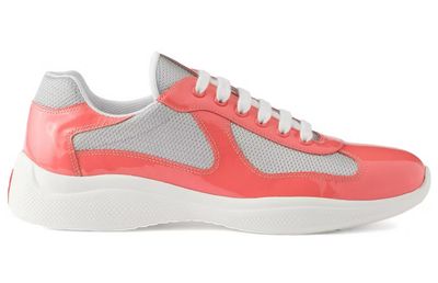 PRADA AMERICA'S CUP CORAL/SILVER PATENT LEATHER