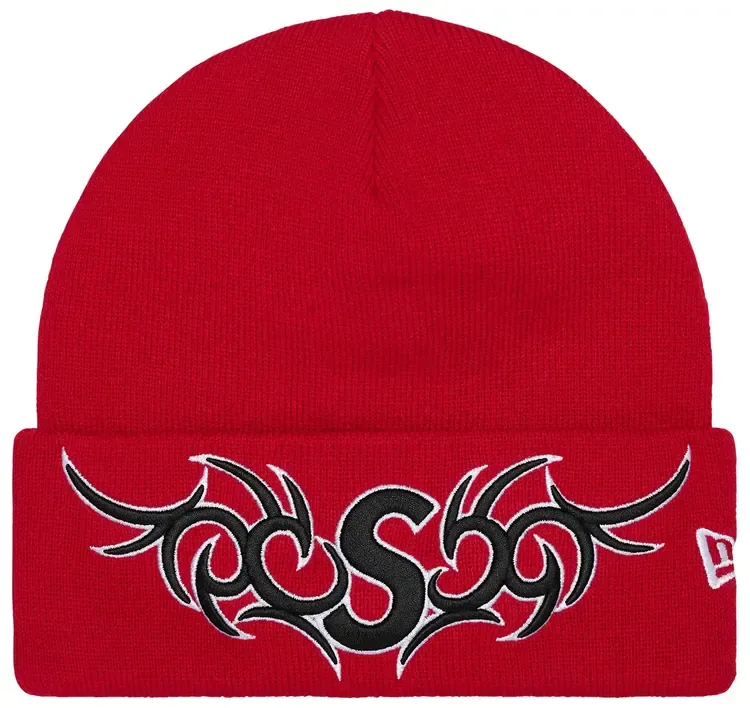 SUPREME NEW ERA TRIBAL BEANIE RED