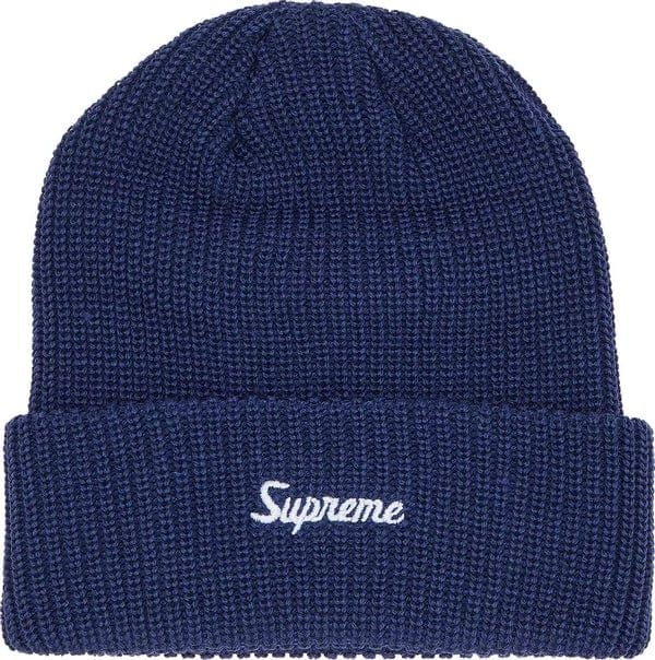SUPREME LOOSE GAUGE NAVY BEANIE