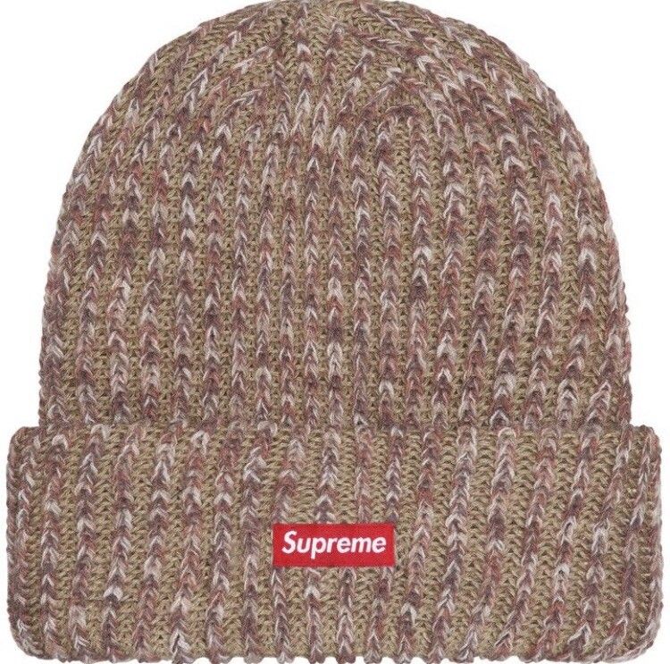 SUPREME RAINBOW LOOSE GAUGE TAN BEANIE