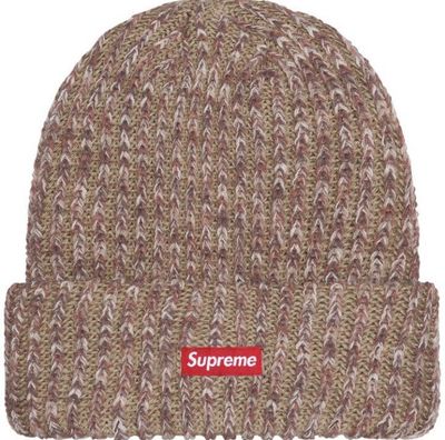 SUPREME RAINBOW LOOSE GAUGE TAN BEANIE