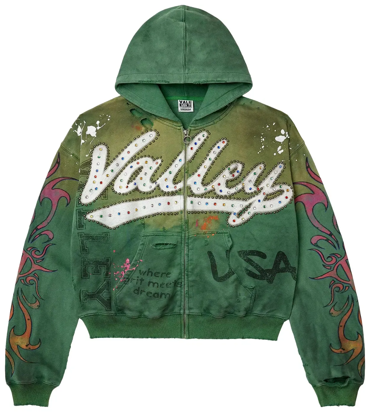 VALE INFERNO GREEN ZIP UP