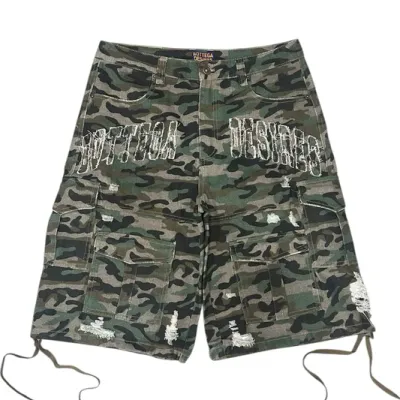 BOTTEGA DESIRES CAMO CARGO SHORTS