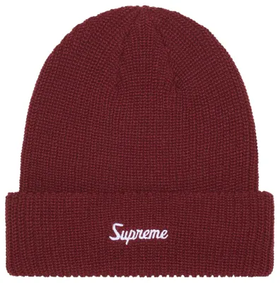 SUPREME LOOSE GAUGE DARK RED BEANIE