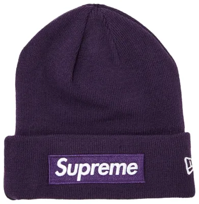 SUPREME NEW ERA BOX LOGO DARK PURPLE BEANIE
