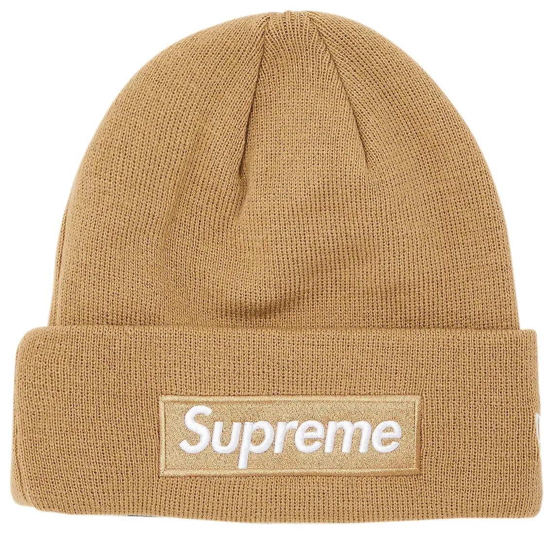 SUPREME NEW ERA DARK SAND BOX LOGO BEANIE