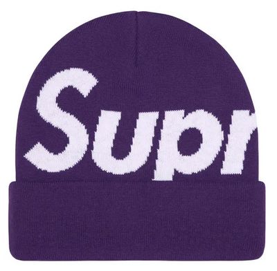 SUPREME BIG LOGO BEANIE PURPLE