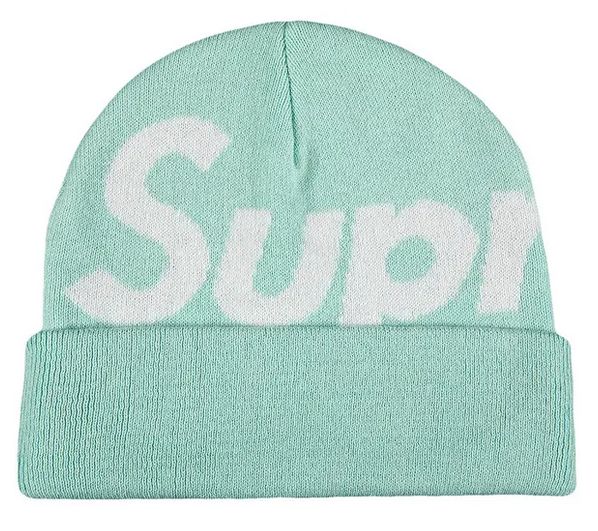 SUPREME BIG LOGO BEANIE TURQUOISE