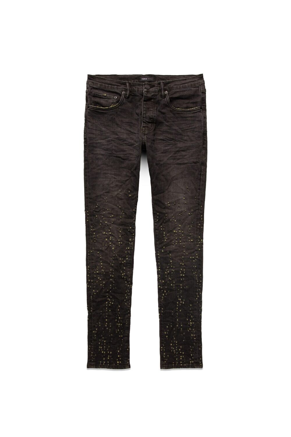 PURPLE BRAND BLACK YELLOW COLOR WEFT BUCKSHOT JEANS