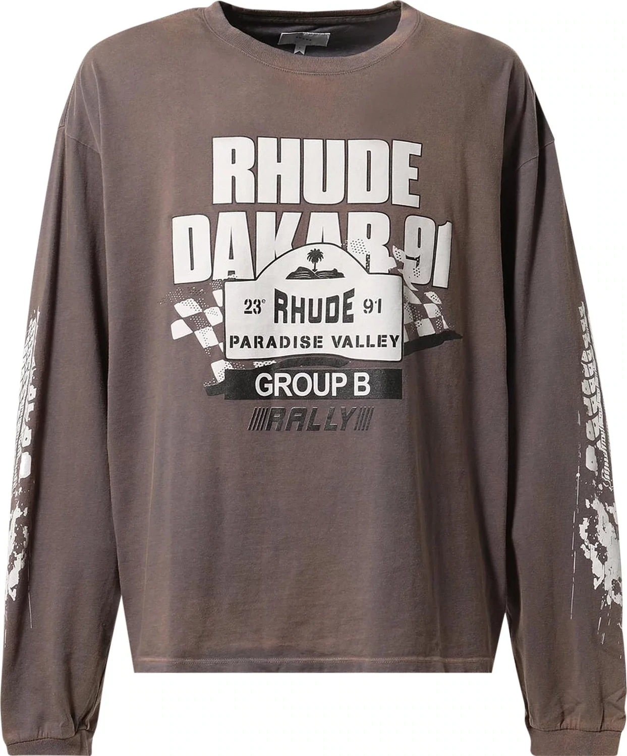 RHUDE DAKAR VINTAGE GREY L/S