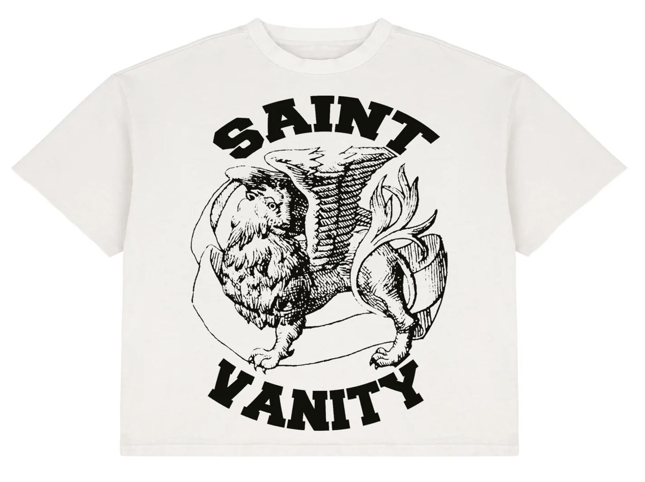 SAINT VANITY LOGO TEE WHITE AND BLACK