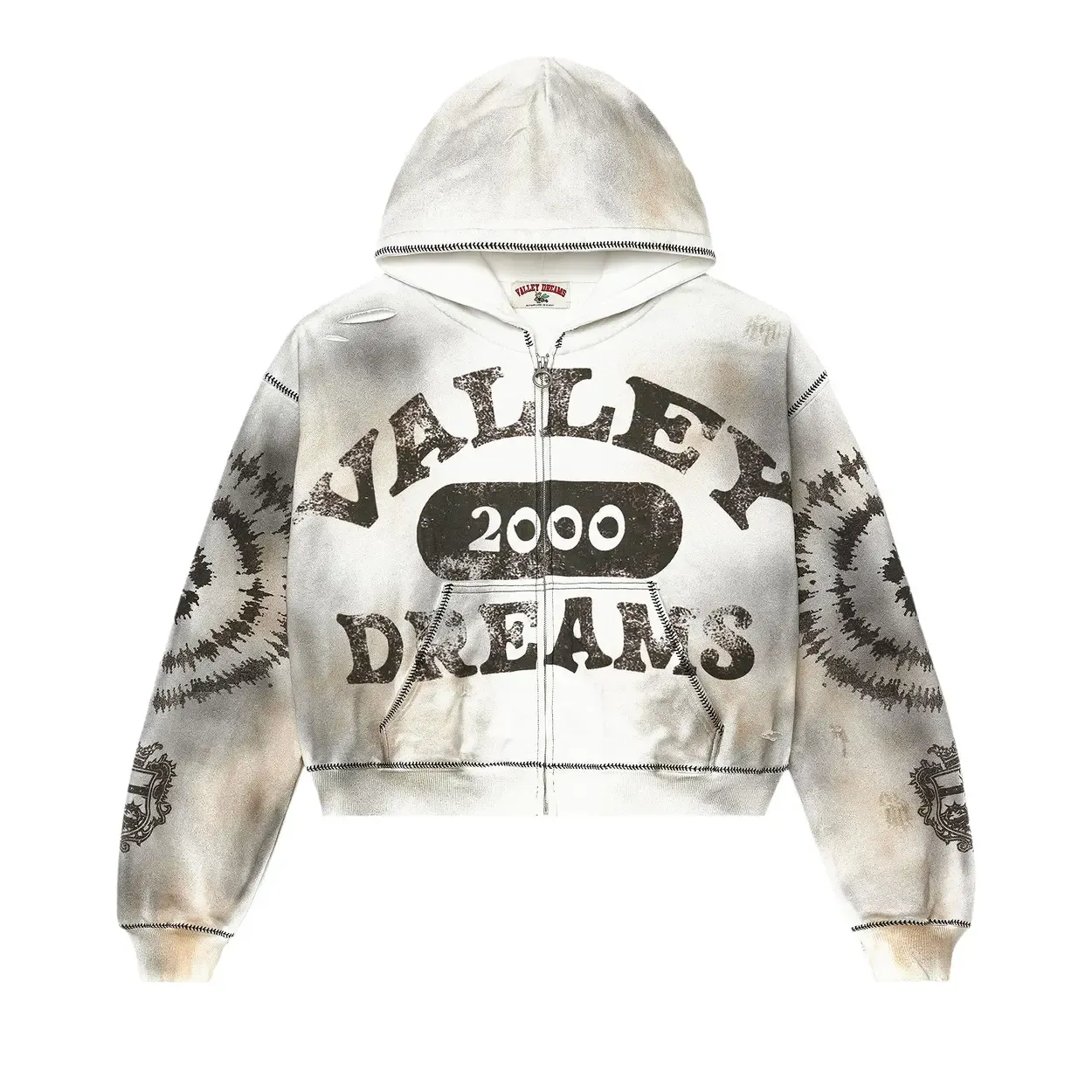 VALE 2000 ASH GREY SPIRAL ZIP UP