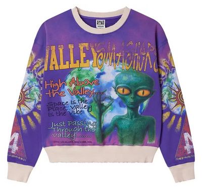 VALE PURPLE SPACE ALIEN CREWNECK