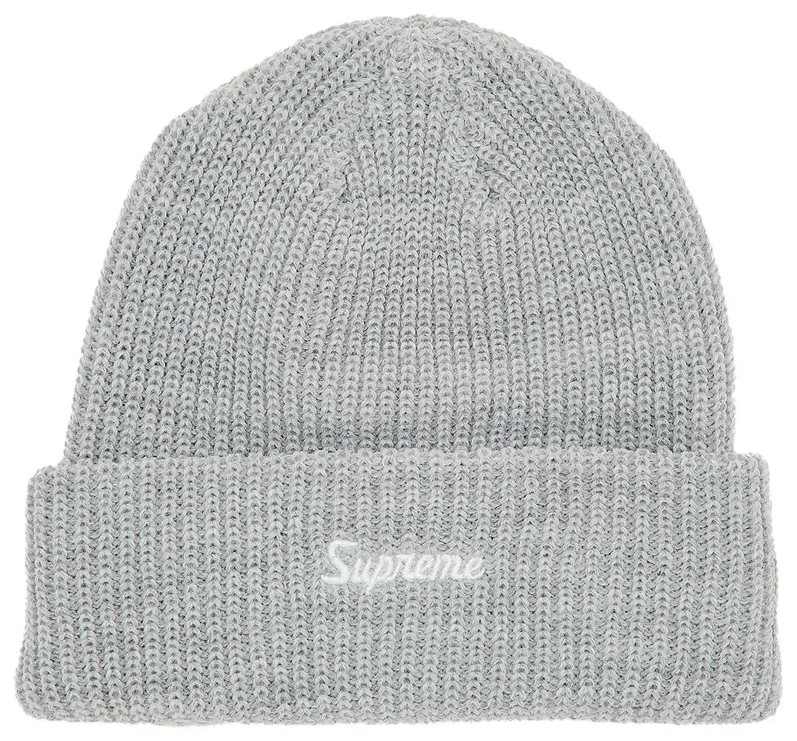 SUPREME LOOSE GAUGE LIGHT GREY BEANIE