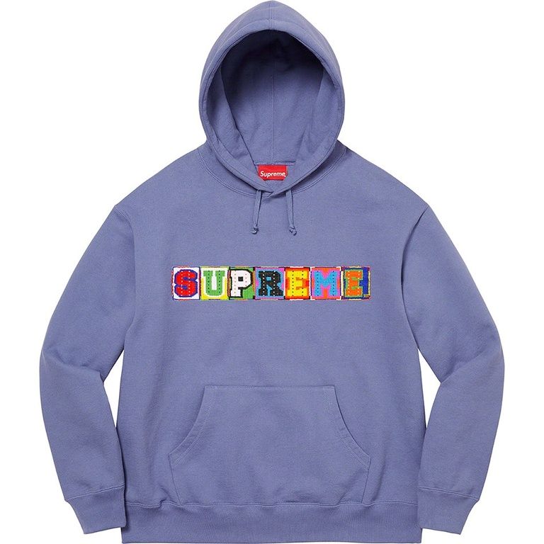 SUPREME BEADED HOODED SWEATSHIRT LIGHT PURPLE