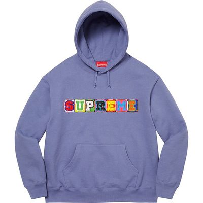 SUPREME BEADED HOODED SWEATSHIRT LIGHT PURPLE